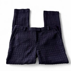 Tory Burch Kayden Basketweave Navy Pants (Small)